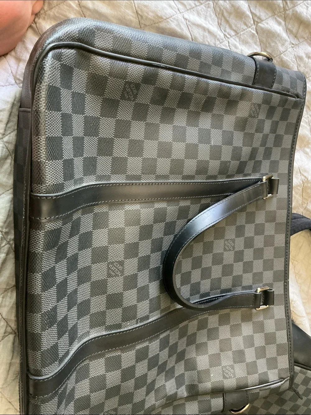 Louis Vuitton Black Checkered Laptop Bag